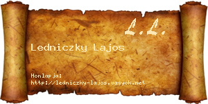 Ledniczky Lajos névjegykártya